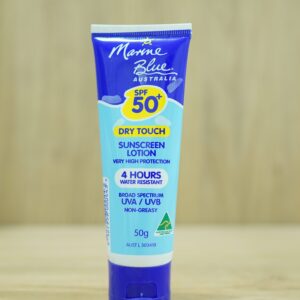 Marine Blue SPF 50+ Dry Touch Suncreen Lotion 50 ML: Ultimate Sun Protection with an Invisible Dry Finish, Eliminate Shine and Enjoy Long-Lasting Defense