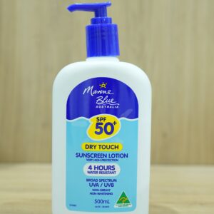Marine Blue SPF 50+ Dry Touch Suncreen Lotion 500 ML: Comprehensive Face and Body Protection in One Economic Pack, with Dry Touch Technology for Total Comfort All Day