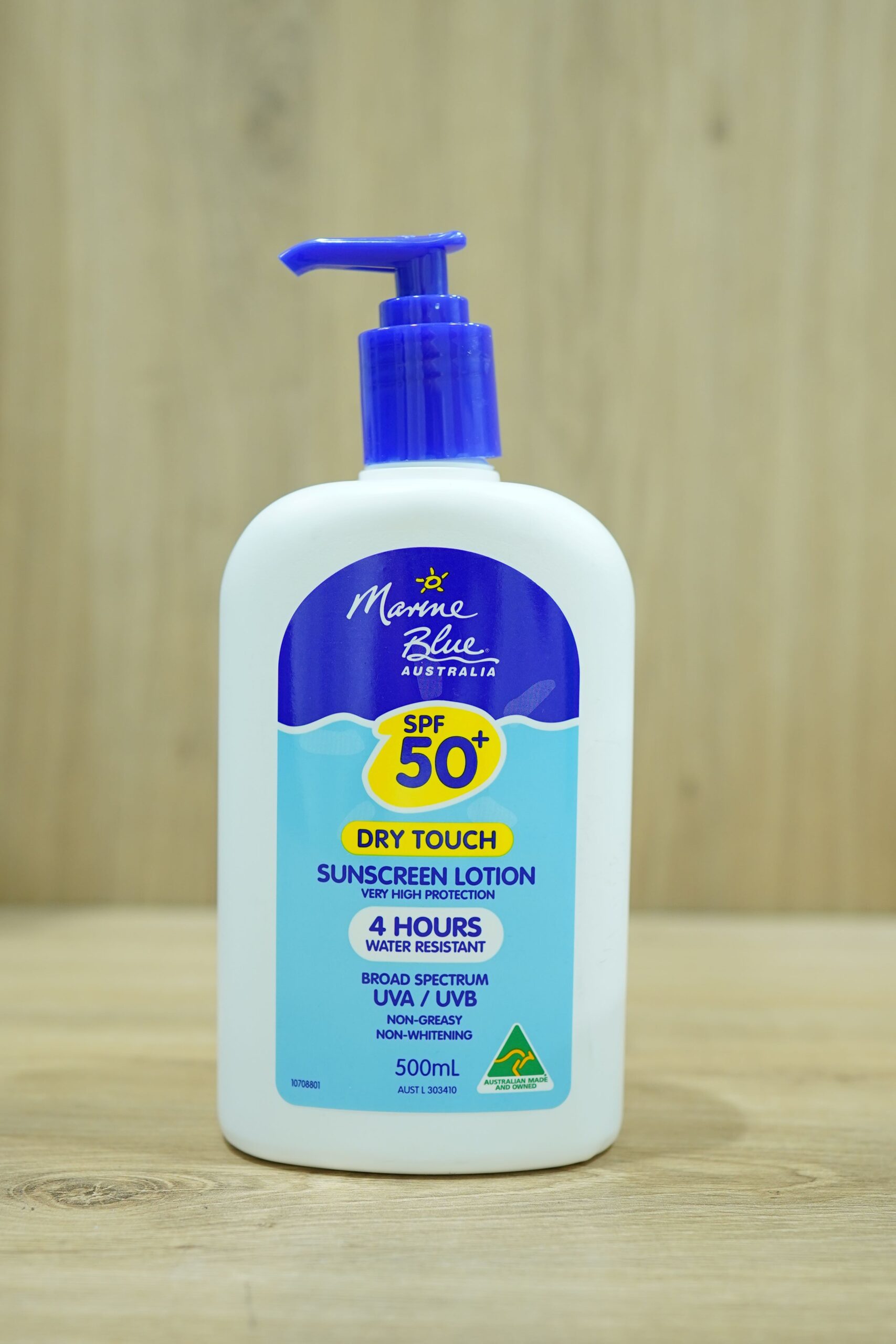 Marine Blue SPF 50+ Dry Touch Suncreen Lotion 500 ML: Comprehensive Face and Body Protection in One Economic Pack, with Dry Touch Technology for Total Comfort All Day