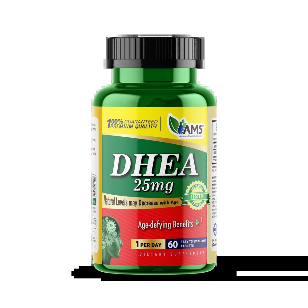 AMS DHEA 25 mg 60 Tablets: The Balanced Dose for Supporting Egg Quality, Youthful Vitality, and Hormonal Balance
