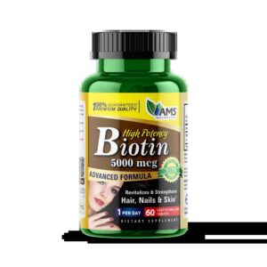 AMS Biotin 5000 mcg 60 Tablets: The "Beauty Vitamin" for Thicker Hair, Harder Nails, and Radiant Skin
