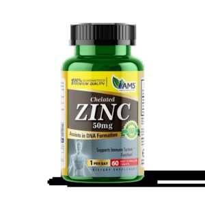 AMS Zinc 50 mg 60 Tablets : The Potent Defensive Shield for Boosting Immunity, Treating Skin Issues, and Supporting Overall Health