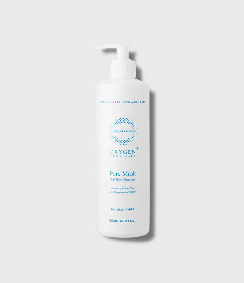 OxygenCeuticals Pore Mask 500 ml: The Professional Economic Pack for Clinics, Offering Deep Cleansing to Remove Oil and Purify Pores with Rich, Refreshing Foam