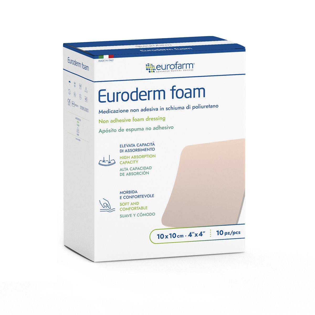 Euroderm Foam 10x10 cm - 10 pcs/box