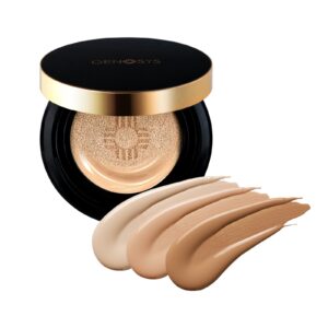 Genosys Skin Caring Blemish Balm Cushion (Ivory - Beige - Camel)  15g + Refill 15g: The Smart 3-in-1 Korean Cushion Combining Flawless Coverage, High Sun Protection, and Advanced Skincare