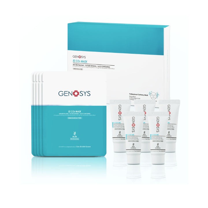 Genosys EZ CO2 Mask (EZ CO2 Mask & EZ CO2 Gel) 5 Applications: The Home Carboxytherapy System for Oxygenating Skin, Tightening Pores, and Delivering Instant Radiance and Contour